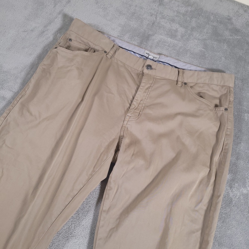 Peter Millar Pants Mens 40 (Fits 40x33) Beige Khaki Stretch Ultimate Sateen Golf